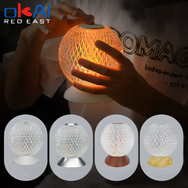 

Italy Kartel Acrylic Table Lamp Crystal Bedside Lamp Led Table Lamp Living Room Bedroom Lamp Touch Switch USB Rechargeable