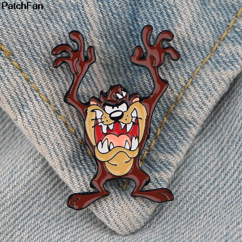 

20pcs/lot A3046 Patchfan Cartoon Funny Monster Style Pin Badge Buttons Brooch Anime Lovers Denim Shirt Lapel pins For kids Gifts