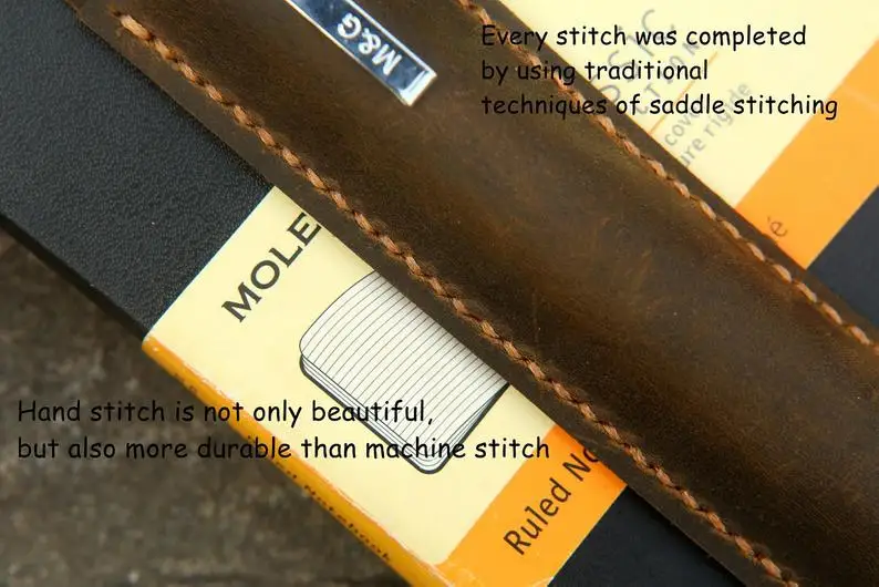 Винтажная кожаная ручка карандаш держатель колчан для Moleskine большой ноутбук A5