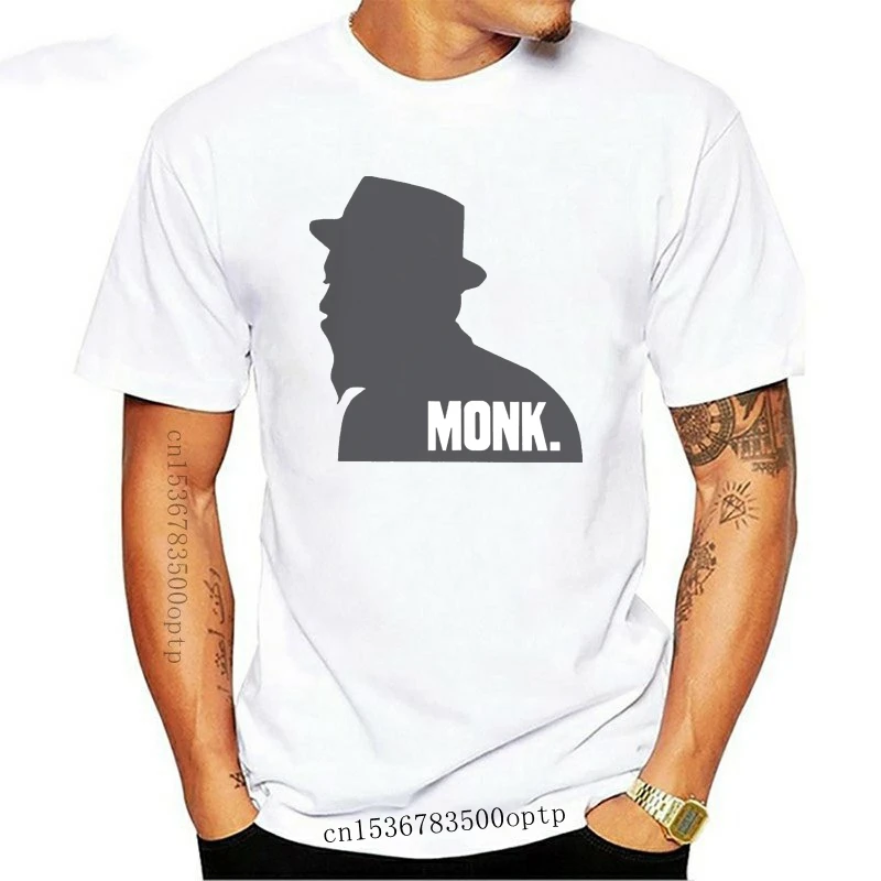 

Новая классическая футболка Thelonious MONK с изображением джазового пианиста, Мужская великолепная футболка из 100% хлопка с круглым вырезом