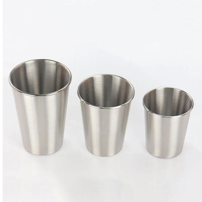 230ml350ml500ml металлическая чашка из нержавеющей стали для кофе чая пива сока кружки