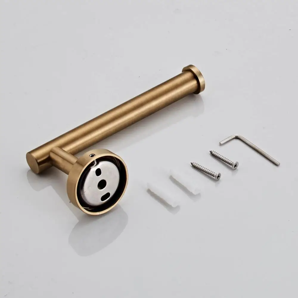 

Matte Gold Stainless Steel Round 304 Wall Mounted Hand Towel Bar Toilet Paper Holder Robe Towel Hooks Bathroom Accessories Kits