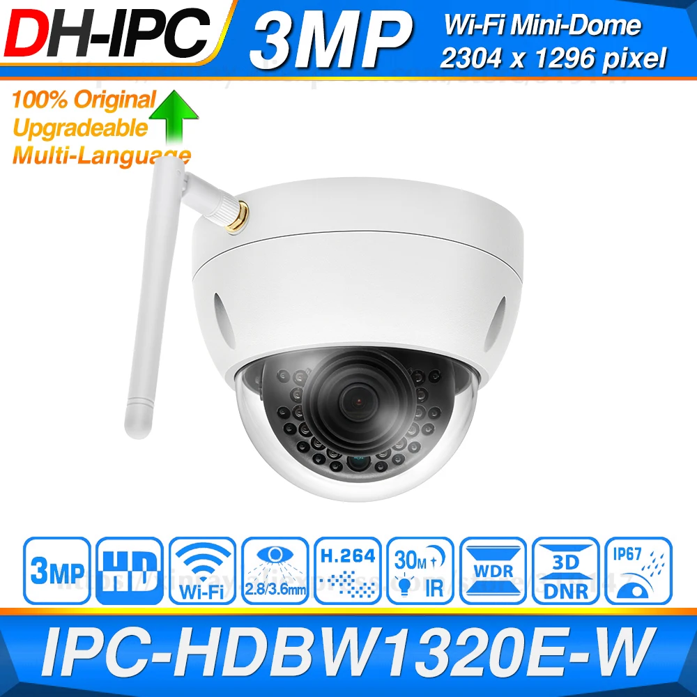 Сетевой видеорегистратор Dahua оригинальный IPC-HDBW1320E-W 3MP IR купольная IP камера ИК