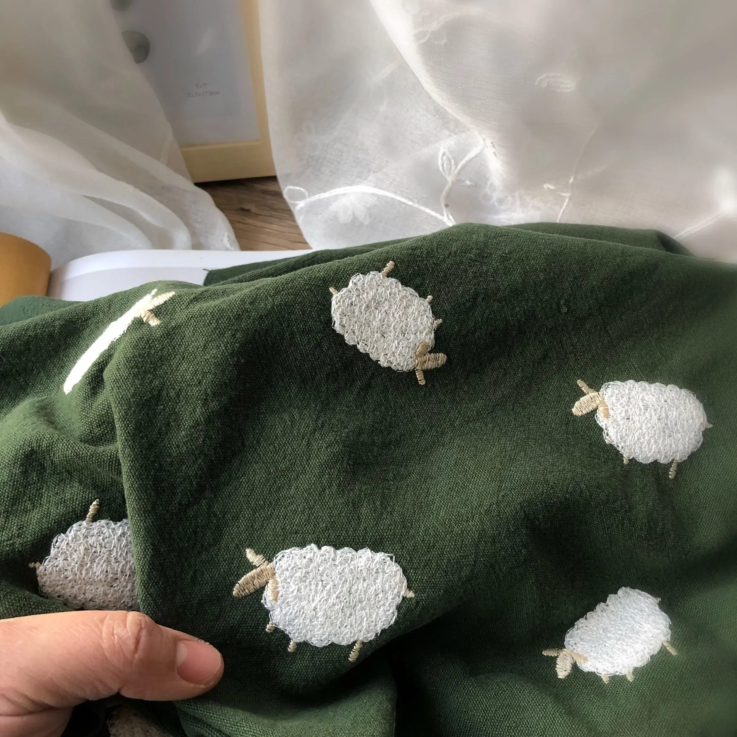 Маленькая овечка рубашки поло для детей хлопковые и льняные ткани DIY ручной