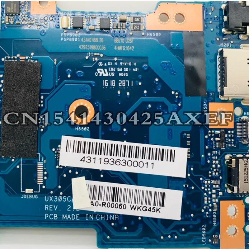 ux305ca original motherboard for asus zenbook ux305c ux305ca u305c laptop motherboard with m3 6y30 cpu 8gb ram 100 working free global shipping