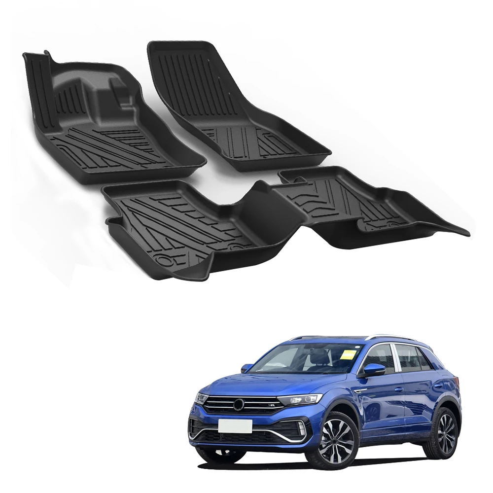 

Waterproof Non-Slip Auto Floor Liner TPE Accessories For Volkswagen T-Roc 2018 2019-2020 5Seat Car Fully Surrounded Foot Pad