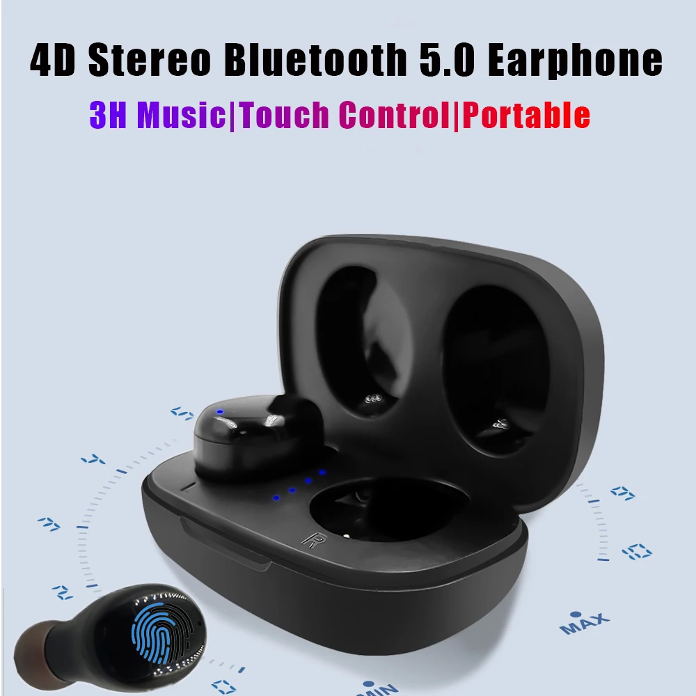 S8031 tws Black Беспроводные наушники B5 TWS, водонепроницаемые наушники 9D, стерео музыкальные гарнитуры, Bluetooth 5,0, наушники с сенсорным управлением, 300 мА/ч, зарядная коробка - Цвет: S8031 tws Black