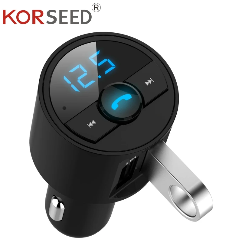 

KORSEED 3.6A Quick USB Charger Bluetooth Car Kit FM Transmitter modulator Audio Music Mp3 Player Phone Wireless Handsfree Carkit