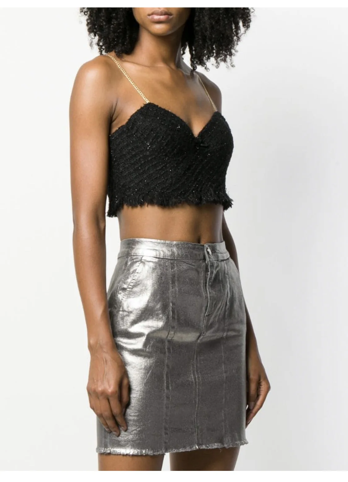 

NEW New Woolen Cloth Camisole Women Metal Chain Strap Tops Sexy Tube Top Base Underwear Party Tank Tops