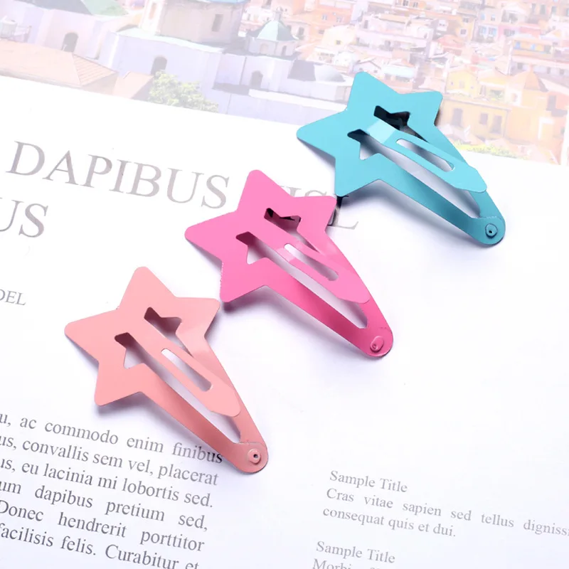 Заколки для волос Детские металлические в горошек форме звезды 1 шт. | Красота и