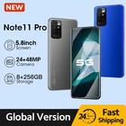 Смартфон Note 11 Pro, Android, 5,8 дюйма, 8 + 256 ГБ, 4G, 24 МП
