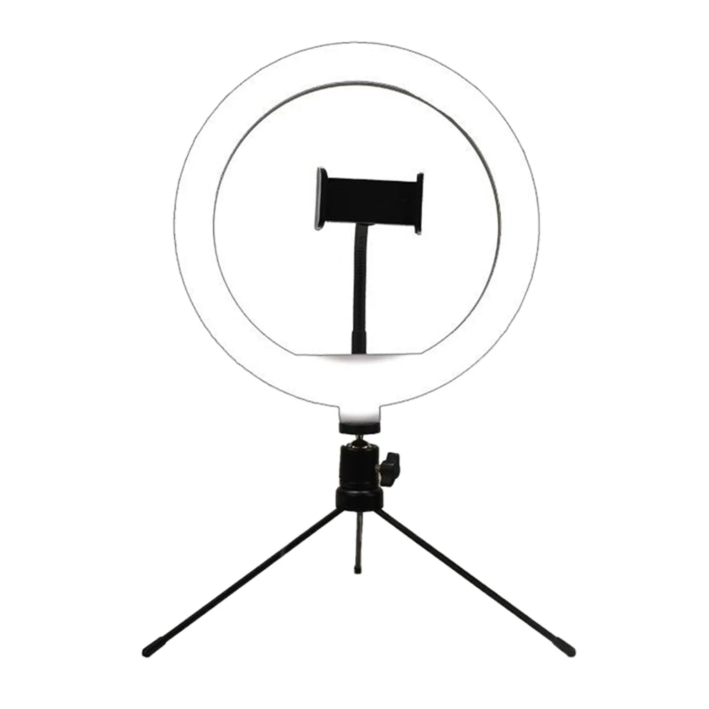 

10" LED Ring Light with Tripod Stand, Dimmable Selfie Ring Light, Desktop Ring Light Live Streaming Circle Light, USB Powered