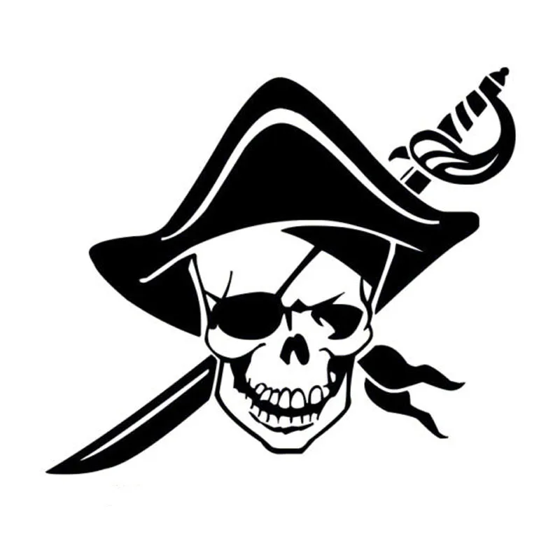 

Personality Pirate Skull Car Sticker Accessories Laptop Decal KK Vinyl PVC 18cm*16cm