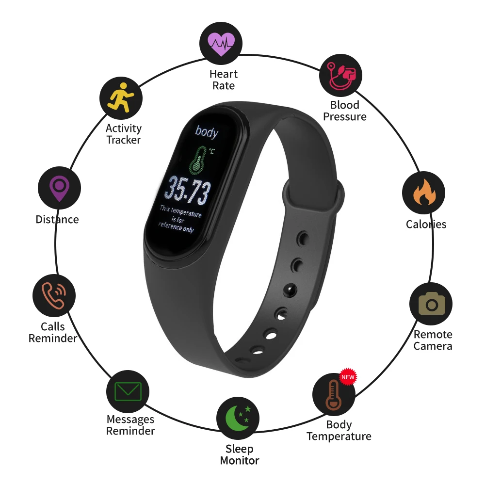 Смарт-браслет M4 Pro с измерением температуры пульса артериального давления