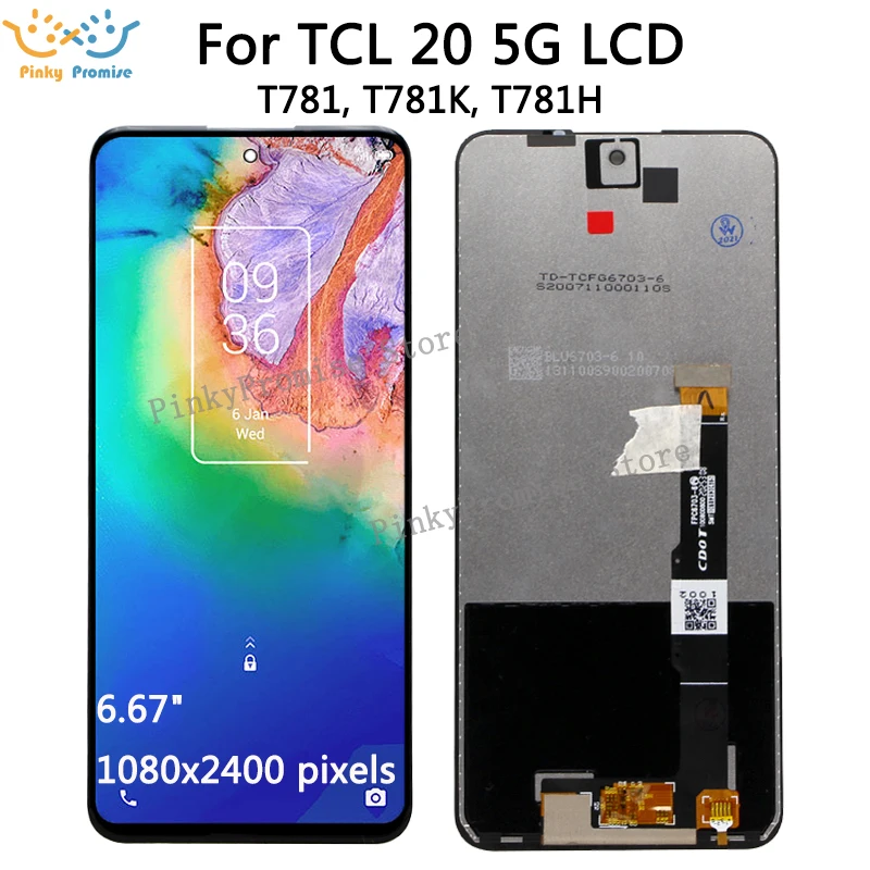ЖК-дисплей для TCL 20 5G 20L LITE T774 T774B T774H T775 T781 T781H T781K + цифровой преобразователь