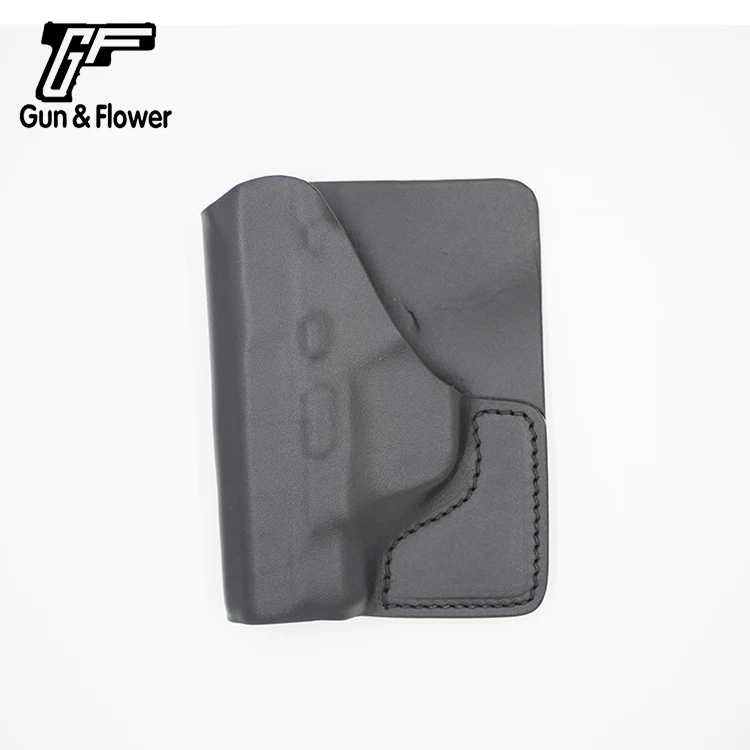 Черный цвет Gunflower открытым морда быстро рисовать Италия кожаный Универсальный чехол-кошелек кобура для Glock 26/27/33 - Цвет: Черный цвет