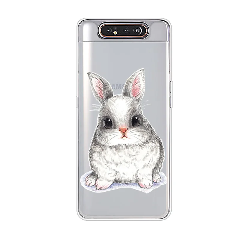 Чехол для телефона Samsung Galaxy A80 силиконовый чехол с цветочным рисунком мягкий из