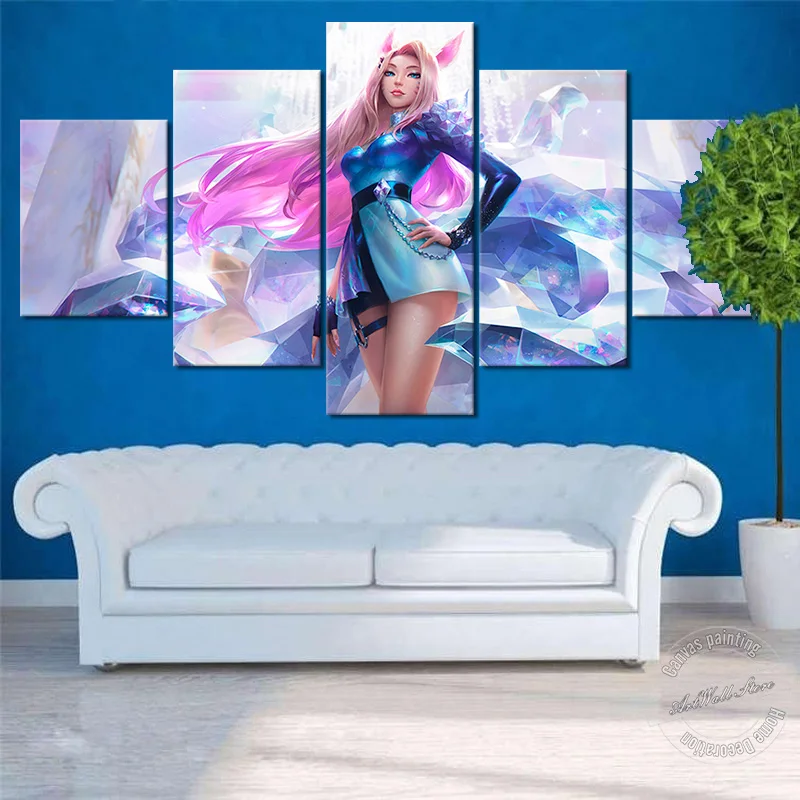 

League of Legends Game Poster LOL KDA ALL OUT Ahri Wall Art Picture for Living Room Wall Decor Canvas Painting Home Decor Gifts