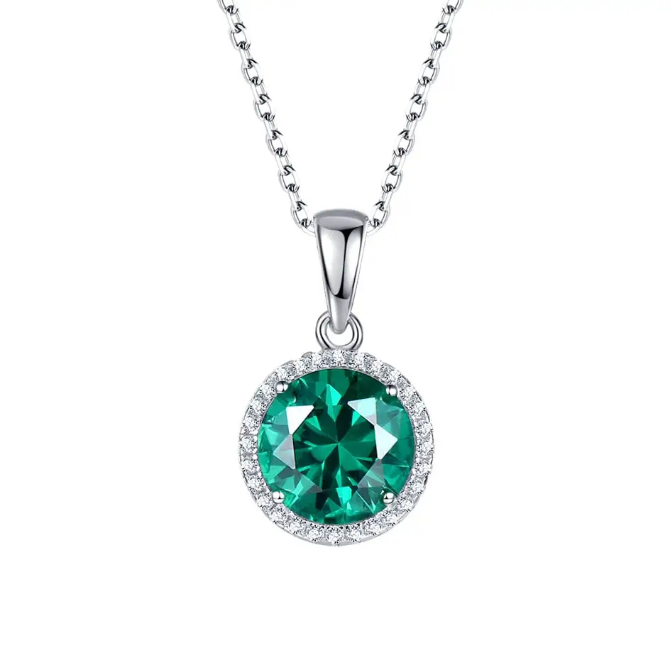 Emerald Куололит зултанит драгоценный камень кулон для женщин Твердые 925 пробы серебряный цвет изменить ожерелье Diaspore драгоценный камень хорошее ювелирное изделие - Цвет камня: Emerald