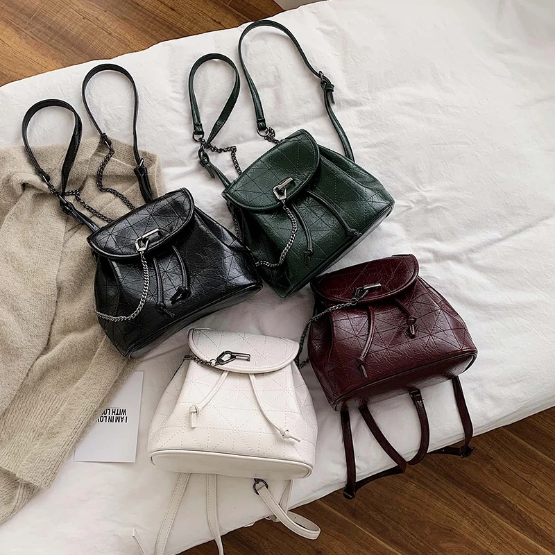

Women Backpack Black New Female Artificial Leather Backbag Daily 2021 Ladies Shopping Bag Small All-match Waterproof