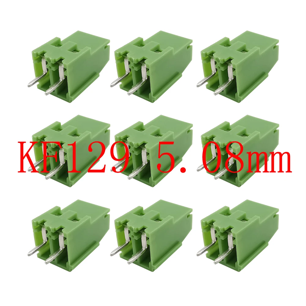 

5Pcs Green KF129 2Pin 5.08mm Pitch Straight Needle PCB Screw Terminal Blocks Connector KF129-5.08-2P Can be Spliced Terminals