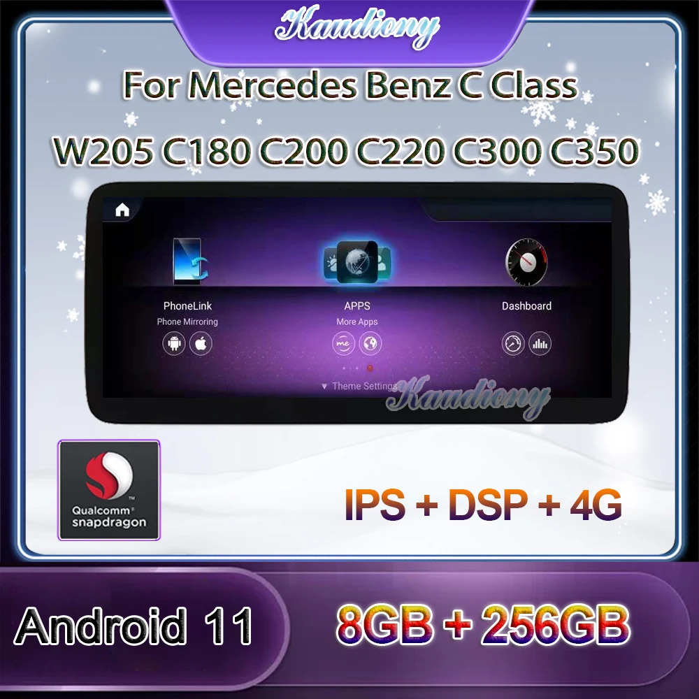 

Kaudiony Android 11 Car Radio For Mercedes Benz C Class W205 C180 C200 C220 C300 C350 X253 Car DVD Player Auto GPS Navigation 4G