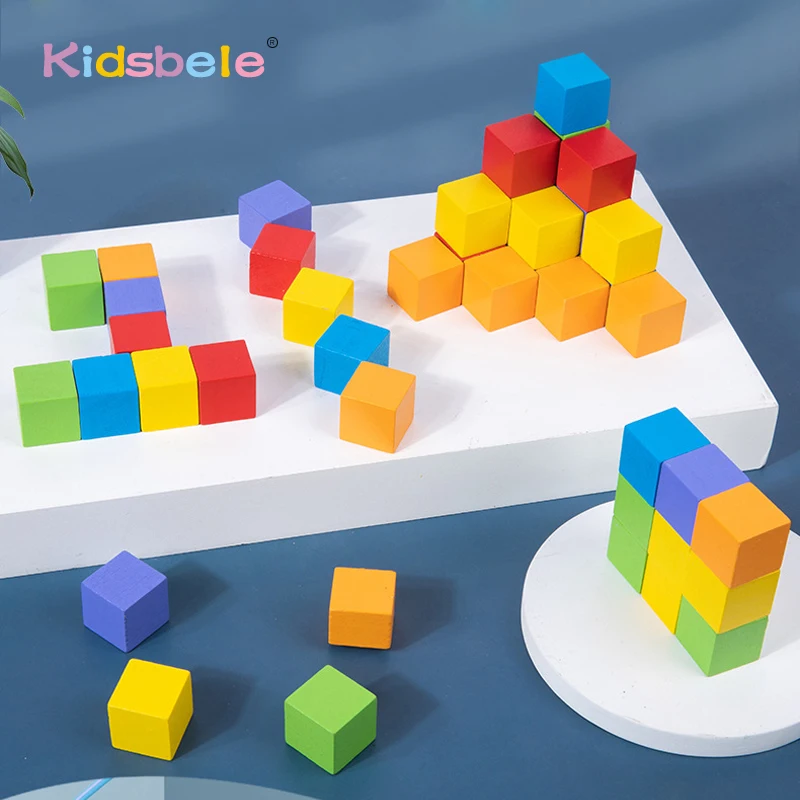 

60 шт., деревянные игрушки-кубики