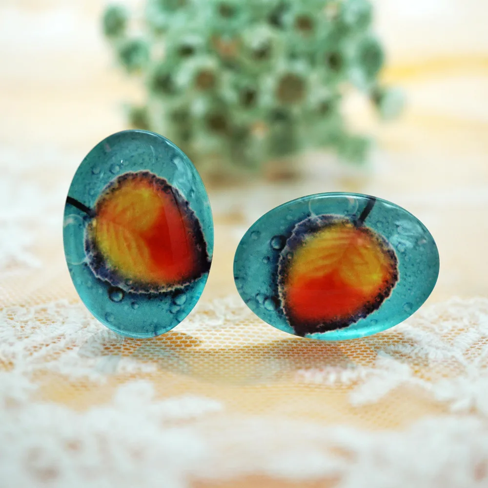 10 шт./лот Овальный 13 мм X 18 мм/10 x 14 стеклянный кабошон для браслета ожерелья серьги