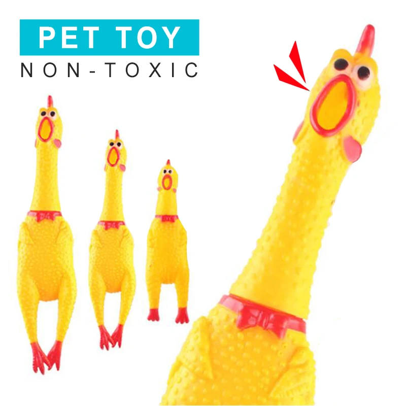 

Screaming Chicken Pets Dog Toys Molar Clean Teeth Safety Rubber Pet Toys Bite Resistance Interactive Cat Toy Funny Dog Products