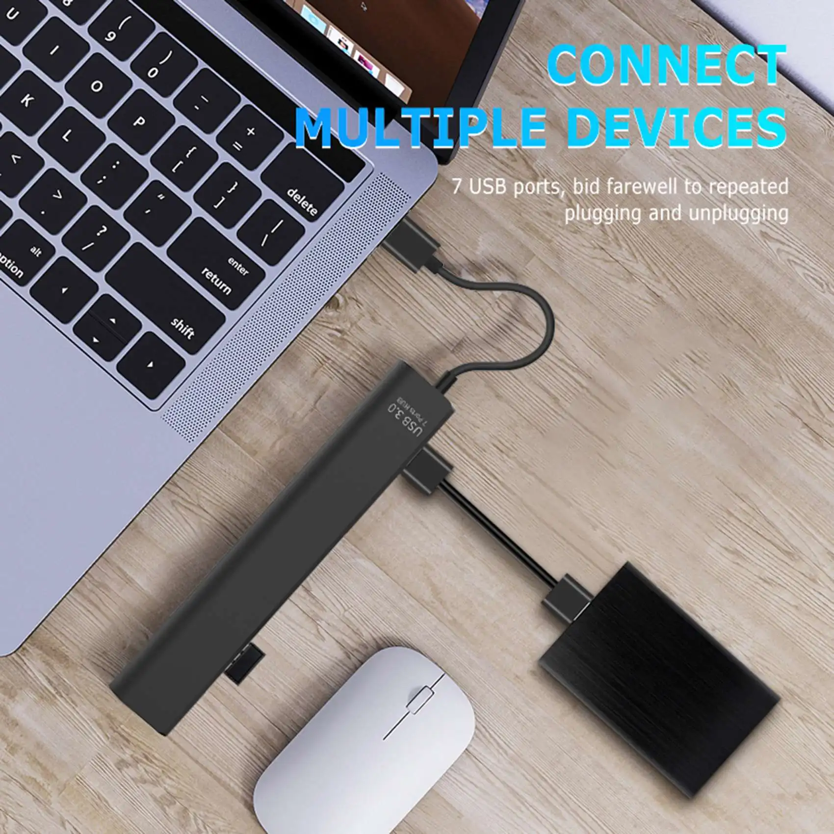 

USB 3.0 Hub Adapter 5 Gbps High Speed HUB 7 in 1 Multi Splitter Adapter for Laptop Adapter Computer Accessories