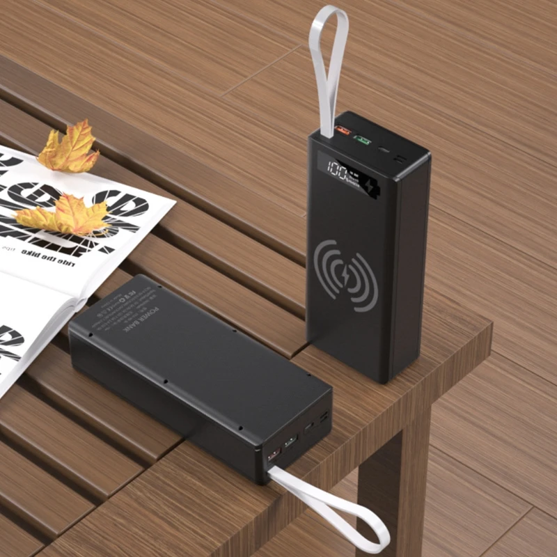 

Detachable QC3.0 PD LCD Display DIY 16x18650 Battery Case Bank Shell 10W Wireless Charging Box without Powerbank P Retailsale