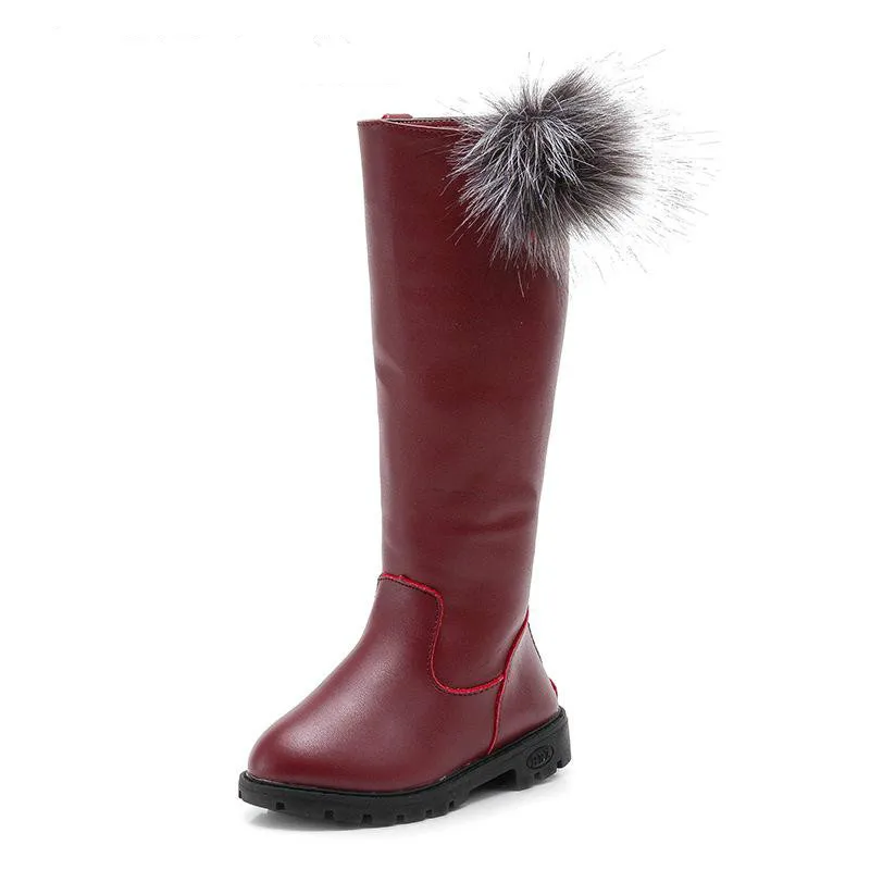 Ботинки для девочек Сезон осень зима Детские ботинки на меху Бархатная теплая