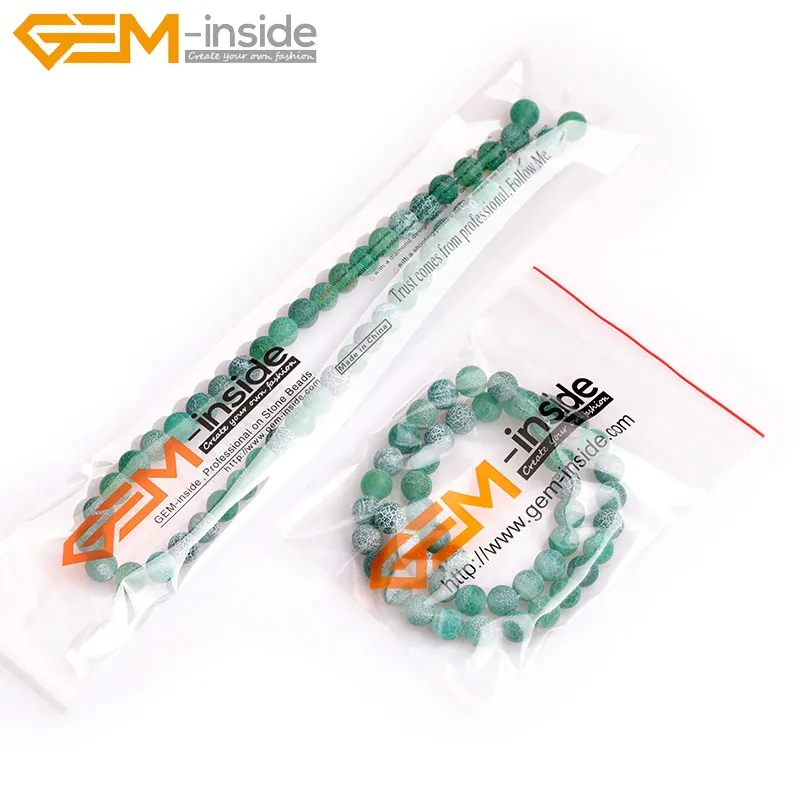 

Natural Green Matte Agates Stone Beads For Jewelry Making Strand 15inch Loose DIY Necklace Bracelet Gift