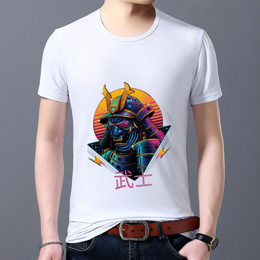 

Summer Man's TShirt Japan Style Pattern Print Series Men Short Sleeve Tee Fashion Casual Harajuku White Print Male Tops Clothing