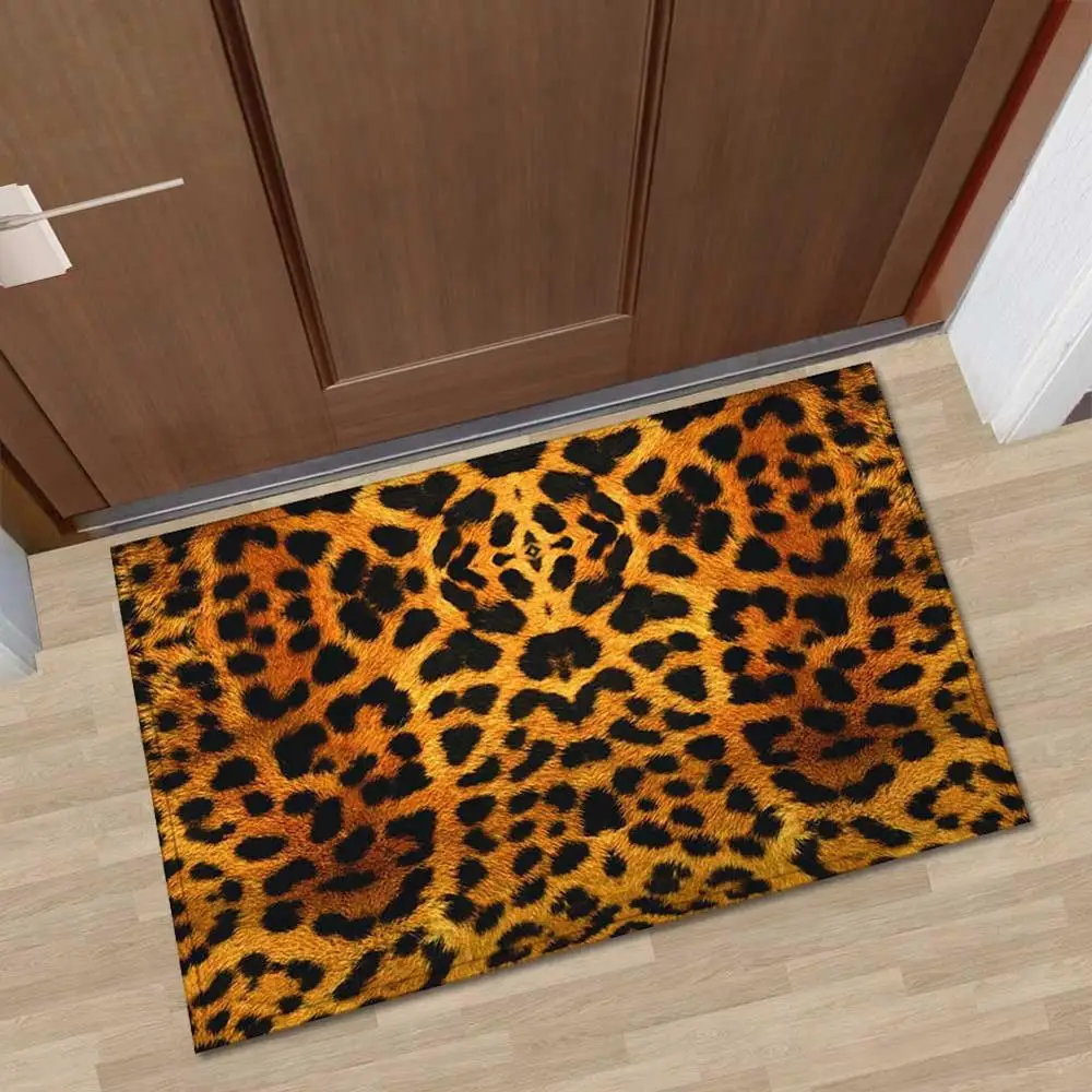 Нордический меховой напольный коврик с 3D принтом животных входной нескользящий
