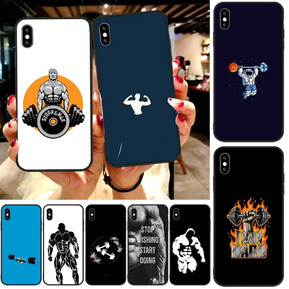 Мягкий силиконовый чехол Reayou для телефона из ТПУ бодибилдинга тренажерного зала