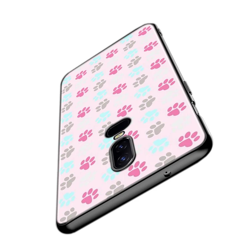 

Black Silicone Cover For OnePlus 8 Pro Shell Cat dog footprints For OnePlus 5T 6 6T 7T 7 Pro Phone Case