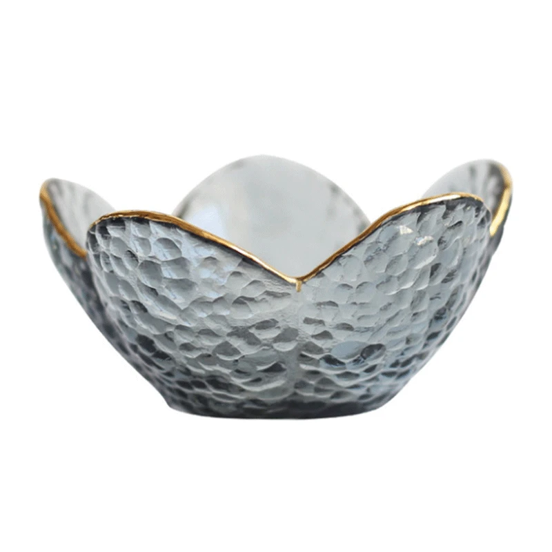 

Creative Irregular Glass Tableware Transparent Phnom Penh Petals Dessert Salad Bowl Japanese Table Decoration Food Container