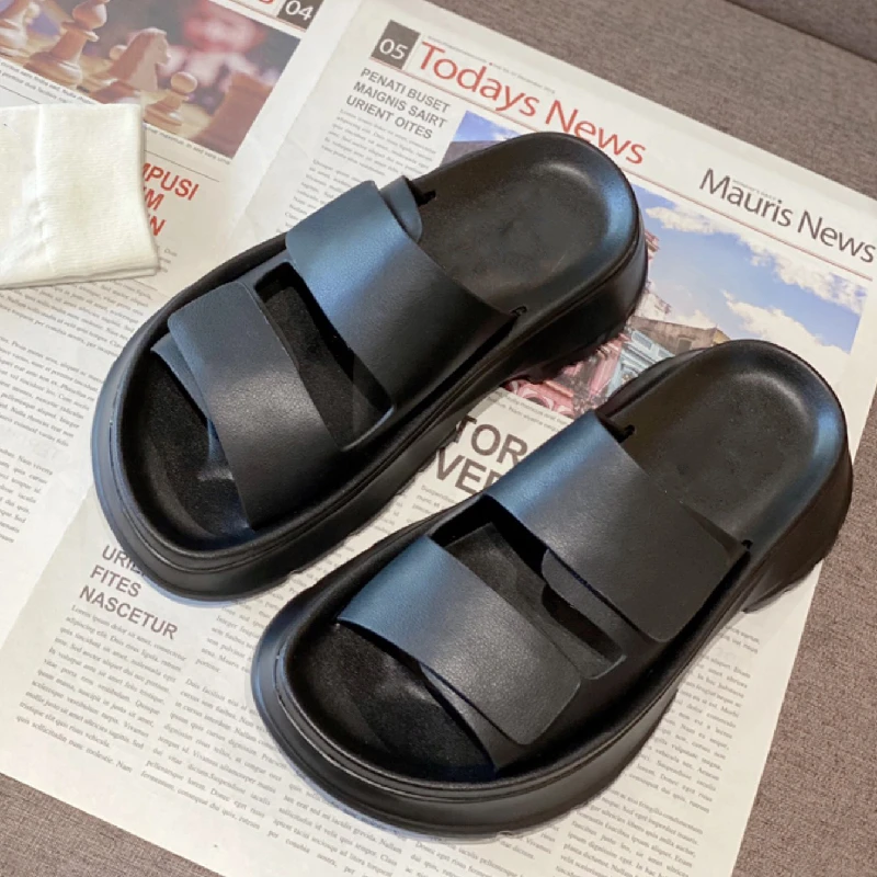 

Women Shoes Summer Female Concise Slippers Chaussure Ete Femme Flat Platform Peep Toe Shoes Ladies Slides Fashion Outdoor