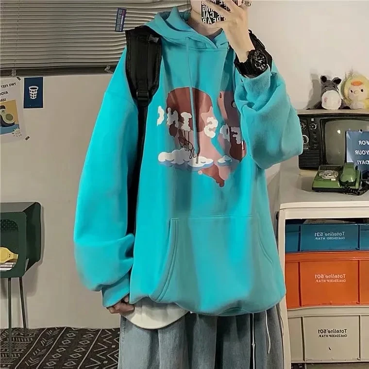 

Hooded hoodie for men in the spring and Autumn love coat Korean version of the trend of loose casual autumn clothes 2021 new