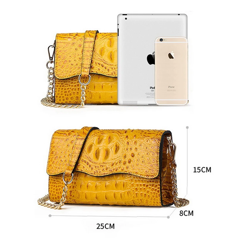

FUNMARDI Fashion Chain Flap Crossbody Bags Luxury Crocodile Designer Women Bag PU Leather Shoulder Bag Female Bag WLHB2011