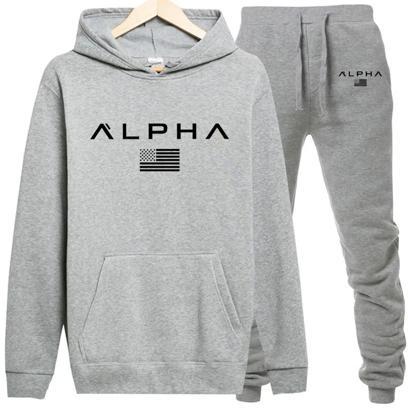 Новый комплект из двух предметов модные толстовки ALPHA мужская спортивная/полевая