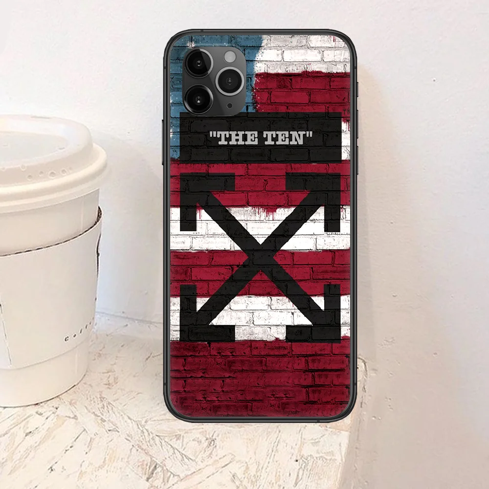 

American luxury brand stripes Phone Case For Iphone 4 4s 5 5S SE 5C 6 6S 7 8 Plus X XS XR 11 12 Mini Pro Max 2020 black