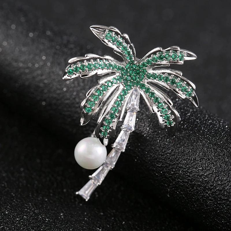 Женская эмалированная брошь в горшке для воротника обуви губ кокосового дерева