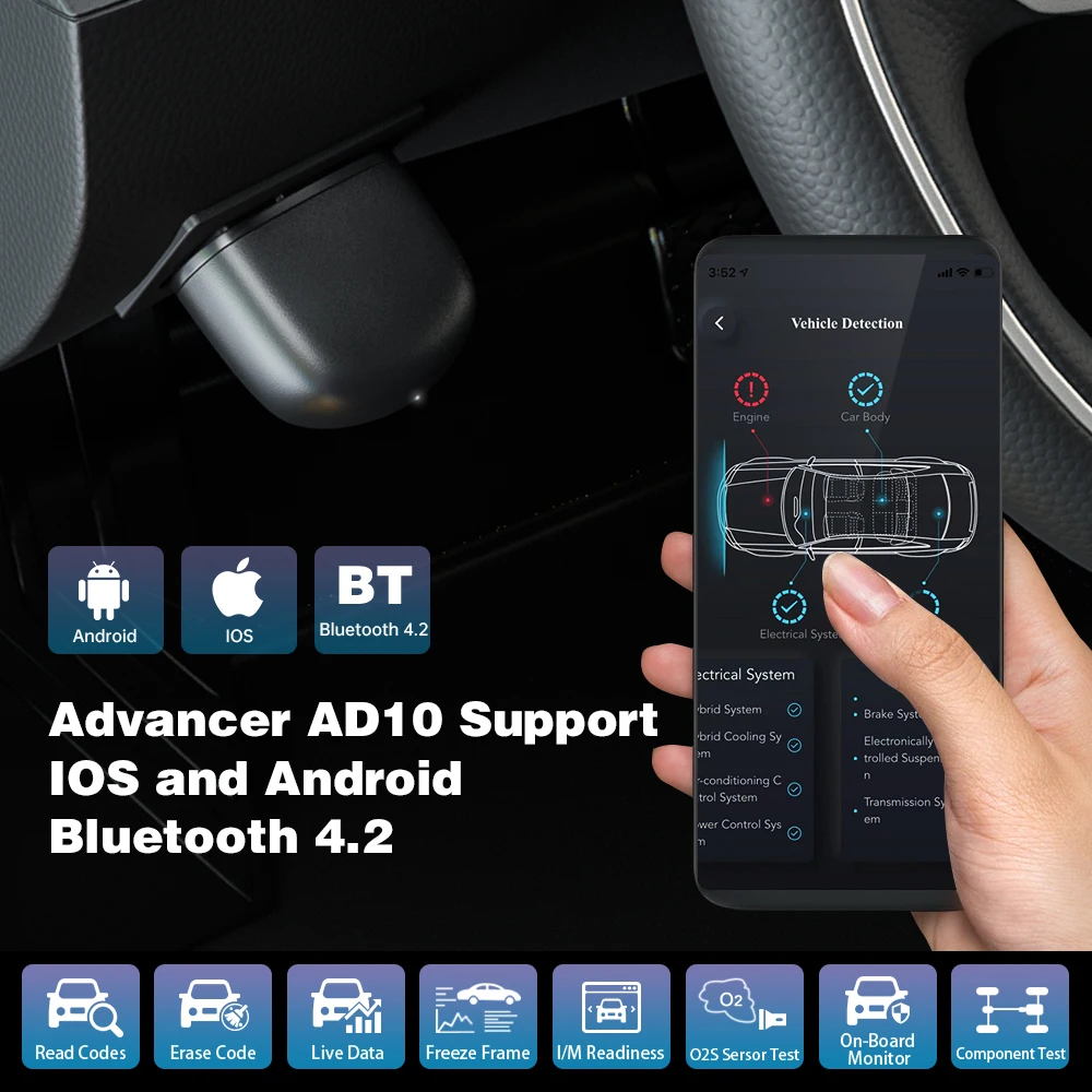 Диагностический сканер XTOOL AD10 Bluetooth 4 2 OBD2 для IOS/Android | Автомобили и мотоциклы