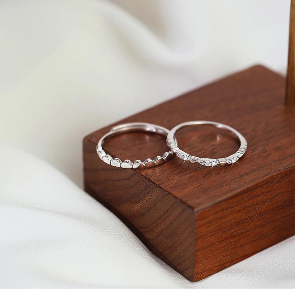 

925 silver adjustable cold style female jewelry ring ins wind Japanese style light luxury fashion personality chock ring