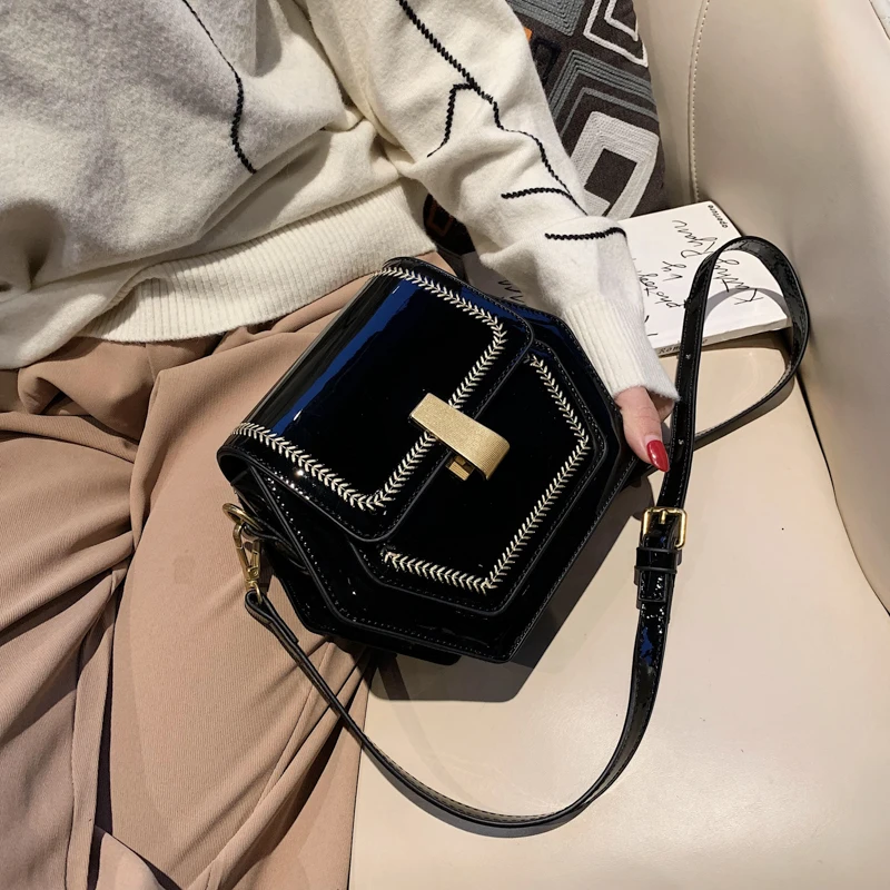 Модная сумка 2020 женская повседневная Яркая для телефона из лакированной кожи