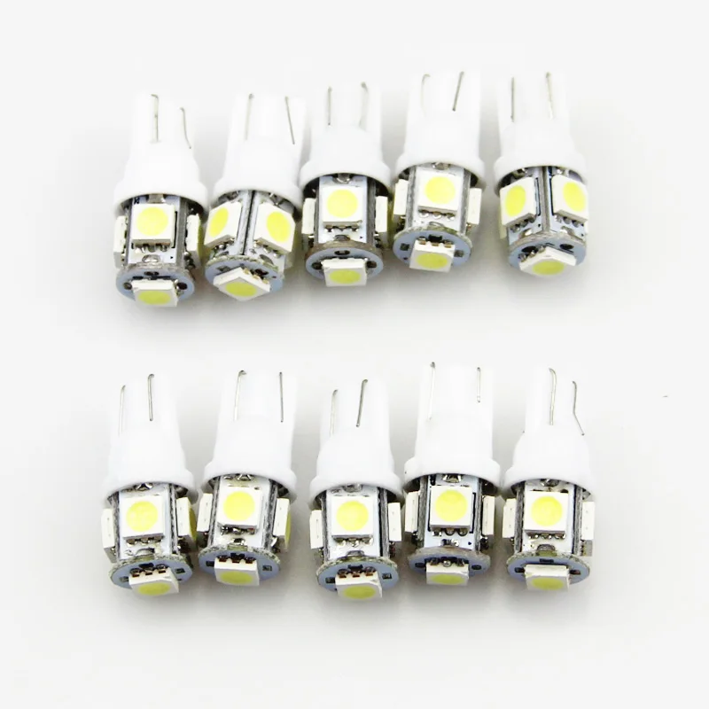 10 шт./лот T10 5050 5SMD светодиодная белая фара Автомобильная задняя с клиновидным