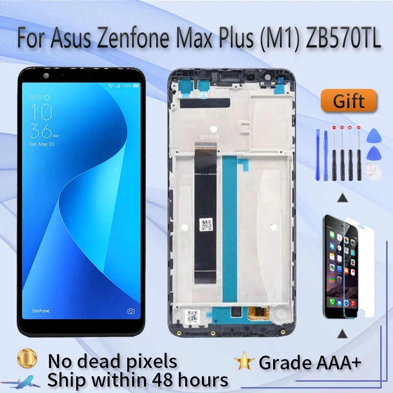 

Оригинальный ЖК-дисплей для Asus Zenfone Max Plus (M1) ZB570TL X018D, ЖК-экран в сборе с рамкой для замены и ремонта экрана