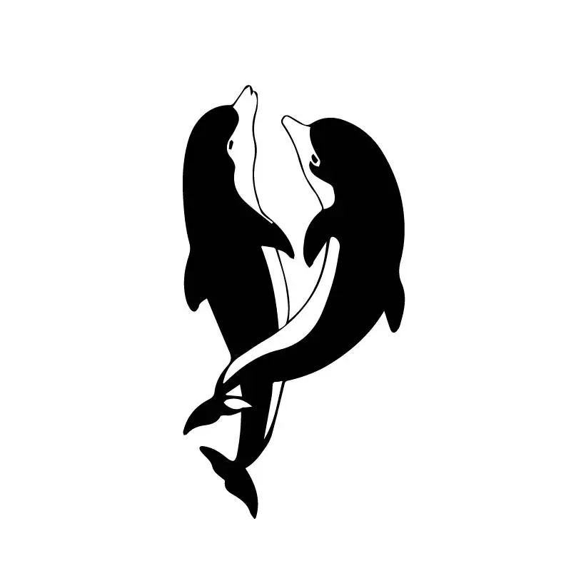 

Высококачественная Красивая Автомобильная наклейка с дельфином, украшенная интересными виниловыми автомобильными наклейками, черный/сер...